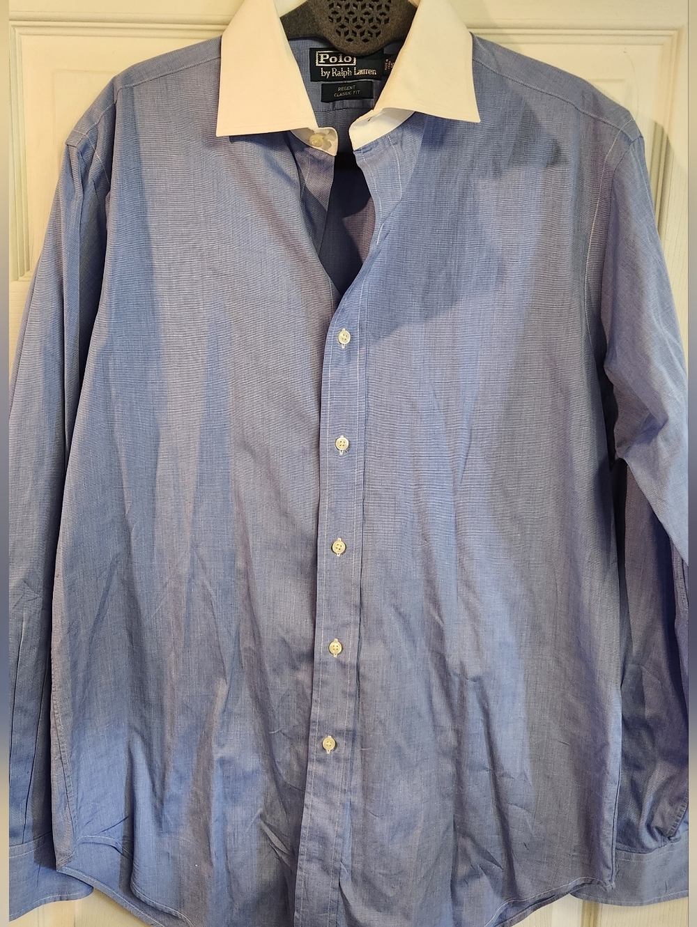 Polo by Ralph Lauren Light Blue Dress Shirt with White Contrast Collar